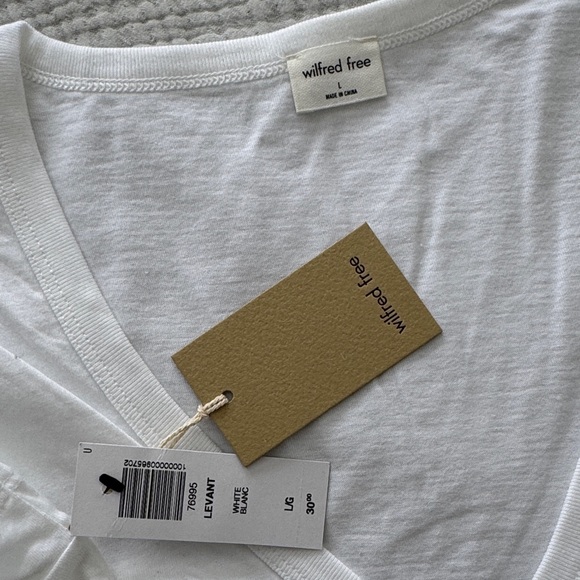 Wilfred Free by Aritzia White Ruched Crop Top - Picture 2 of 3